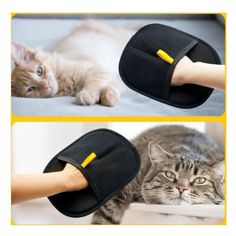 Double-Sided Pet Hair Removal & Grooming Glove for Cats and Dogs